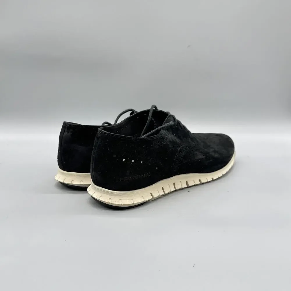 Cole Haan Shoes Womens 10 Black Suede Zerogrand Wingtip Sneakers Comfort Casual